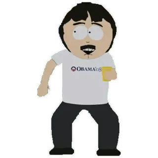 🇺🇸 d151fa0a Randy Marsh South Park OBAMA'08 South Park, Randy Marsh, Obama, Política, Dibujos animados telegram sticker