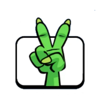 ✌️ 2da7e9f3 손, 초록색, 평화 기호, 손가락 whatsapp sticker