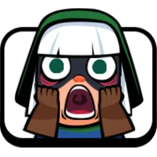 😳 c5ae5005 Bandit Clash Royale 도적, 클래시 로얄, 이모티콘, 겁먹은, 놀란 whatsapp sticker