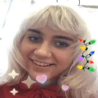 😀 1689dbac 인물 사진, 여자, 크리스마스 조명, 별, 하트, 셀카, 필터 telegram sticker