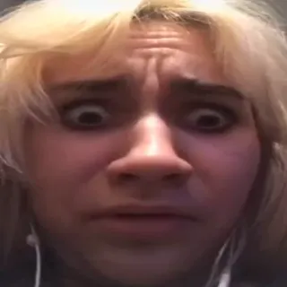 😳 93eff41b 충격, 놀람, 얼굴, 금발, 사람, 표정 telegram sticker