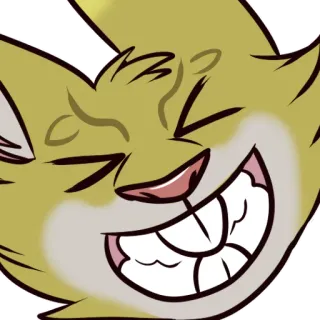 🤣 a5ff6829 แมว, การ์ตูน, สัตว์, ภาพประกอบ, ตลก, หน้า, สีเหลือง telegram sticker