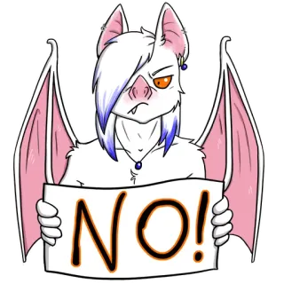 🚫 0bbee1e8 NO! morcego, desenho animado, rejeição, negativo, não whatsapp sticker