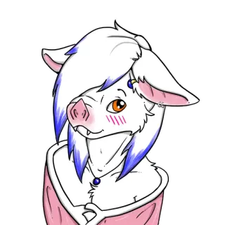 😊 498c8c46 porco, furry, animal, personagem, desenho animado, rosa, ilustração whatsapp sticker