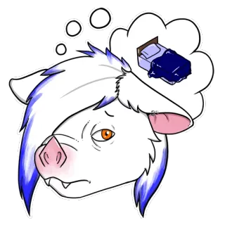 💤 518cc2b1 animal, porco, cama, sonolento, sonho, desenho animado, fofo, triste whatsapp sticker