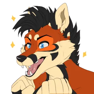 😃 52ddc115 furry, fox, cartoon, animal, anthropomorphic, character telegram sticker