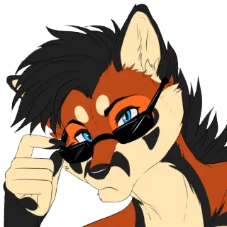 👀 5409f64d furry, anthropomorphic, fox, sunglasses, cool, character, cartoon telegram sticker