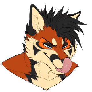 😋 63bbfcdb fox, furry, anthropomorphic, animal, cartoon, illustration, mammal telegram sticker