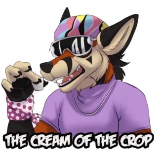 😎 8018f407 THE CREAM OF THE CROP furry, animal, sunglasses, cream of the crop, fox, anthropomorphic telegram sticker