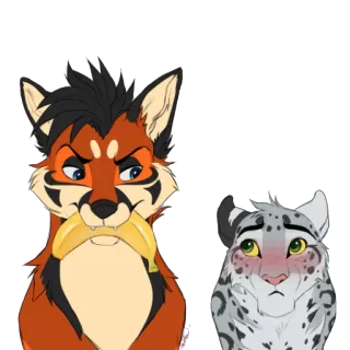 🍌 a126aa90 fox, snow leopard, cartoon animals, anthropomorphic, cute, funny, animal, friendship telegram sticker