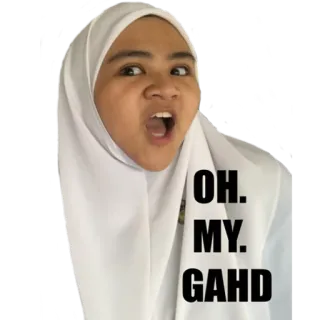 😧 d35ecf0e OH. MY. GAHD 표정, 얼굴, 충격, 놀람, 이슬람, 히잡 telegram sticker