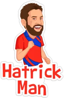 🏏 ae3c9d99 Hatrick Man 帽子戏法, 男人, 运动, 卡通, 运动员 telegram sticker