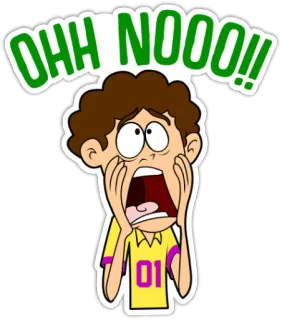 😱 cd76e8d7 OHH NOOO!! Dibujo animado, Exclamación, Choque, Preocupación, Sorprendido whatsapp sticker