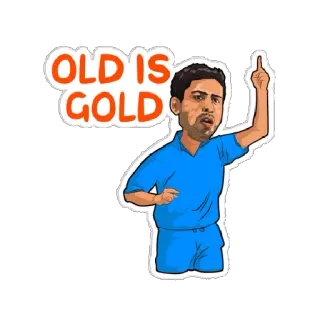 🇮🇳 1b402e3f OLD IS GOLD старый, золото, фраза, мужчина, выражение, юмор whatsapp sticker