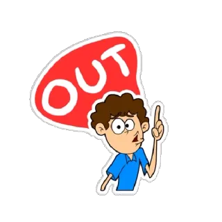 🚾 33bf1ac5 OUT Dessin animé, Personnage, Pointer, Remarque, Bulle de dialogue telegram sticker