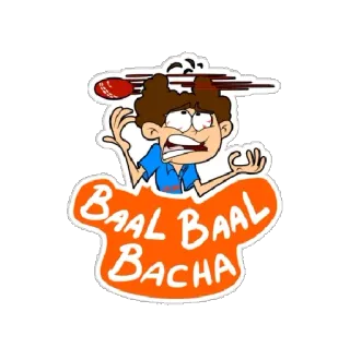 🤯 646f93ee BAAL BAAL BACHA Cricket, Balle, Indien, Hindi, Dessin animé, Drôle, Autocollant telegram sticker