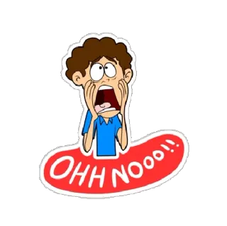 😱 6aae510e OHH NOOO!! dessin animé, choc, surprise, oh non, émotion, expression telegram sticker