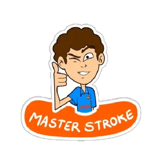 😎 c0330826 MASTER STROKE coup de maître, pouce levé, dessin animé, succès, réussite, victoire telegram sticker