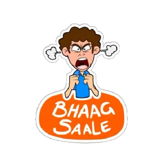 😡 da492eef BHAAG SAALE colère, insulte, dessin animé, offensant, argot telegram sticker