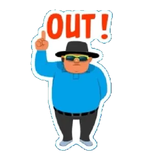 🚾 e69eb44a OUT! arbitre, sport, baseball, éliminé, geste, annonce telegram sticker