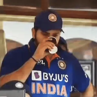 😁 4171ce0f BYJU'S INDIA クリケット, インド, スポーツ, ユニフォーム, アスリート telegram sticker