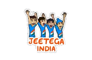 ✌️ 1c799ce0 JEETEGA INDIA Indie, zwycięstwo, sport, drużyna, świętowanie whatsapp sticker
