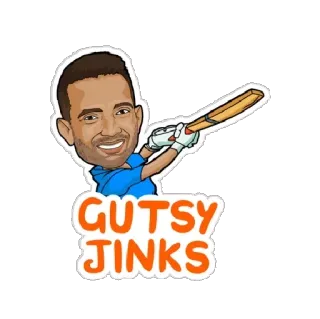 🏏 30ef0a27 GUTSY JINKS krykiet, sport, sportowiec, kreskówka, naklejka whatsapp sticker