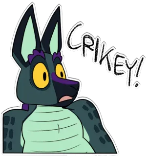 😲 ab6476fa CRIKEY! 卡通, 动物, 惊讶, 表情, 哎呀 telegram sticker