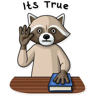 👆 59dd7314 Its True raton laveur, vérité, serment, honnête, dessin animé telegram sticker