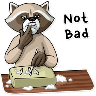 👍 71fe7e2a Not Bad raton laveur, drogues, cocaïne, humour, pas mal telegram sticker