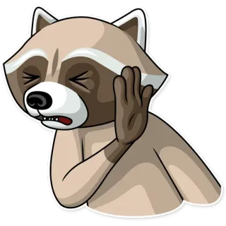 ✋ f25c46d9 raton laveur, animal, dégoût, beurk, autocollant, dessin animé telegram sticker
