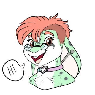 😊 025f3433 Hi antropomorfik, kelinci, lucu, kartun, ramah, salam telegram sticker