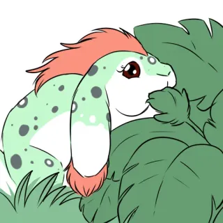 🍏 7701eecd binatang, makhluk, lucu, kartun, kelinci, berbulu telegram sticker