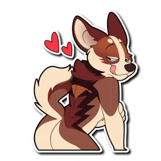 🍑 9afa2811 pies, słodki, zwierzę, serca, kreskówka telegram sticker