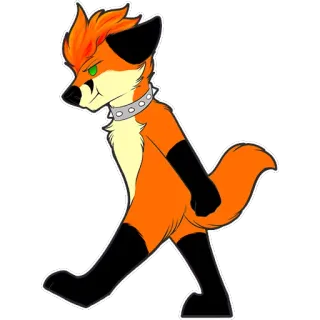 😤 43815760 Furry, Antropomórfico, Animal, Raposa, Desenho animado, Personagem, Laranja, Ilustração telegram sticker
