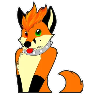 😜 6c1b3653 raposa, furry, animal, antropomórfico, desenho animado, personagem, laranja telegram sticker