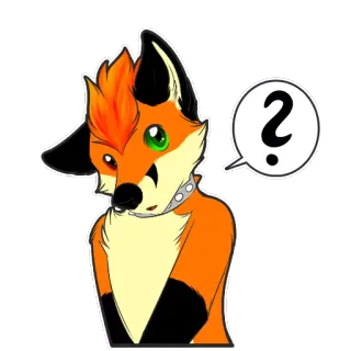 ❓ c48fd2b1 raposa, ponto de interrogação, desenho animado, peludo, animal, adesivo telegram sticker