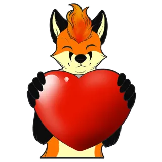 ❤ c767b3b8 raposa, coração, amor, animal, desenho animado, peludo, fofo, saudação telegram sticker