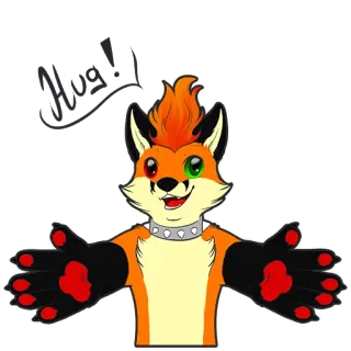 👐 d939d4aa Hug! raposa, antro, furry, abraço, animal telegram sticker