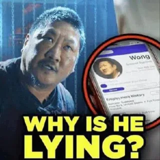 ❓ 40ecd472 Wong WHY IS HE LYING? мем, верховный маг, Вонг, ложь, обман whatsapp sticker
