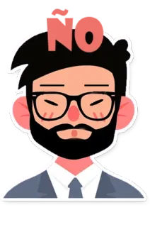 ❌ b313026e NO ผู้ชาย, แว่นตา, เครา, ไม่, ห้าม telegram sticker