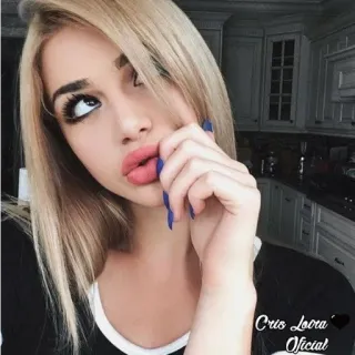 🙄 8865274b Cris Lora Oficial ผู้หญิง, ผมบลอนด์, ผู้หญิง, เซลฟี่, ภาพเหมือน telegram sticker