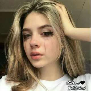 😭 bf6ec63d Stickers Hato Oficial ผู้หญิง, ภาพเหมือน, ร้องไห้, เศร้า, อารมณ์, วัยรุ่น, ผู้หญิง telegram sticker