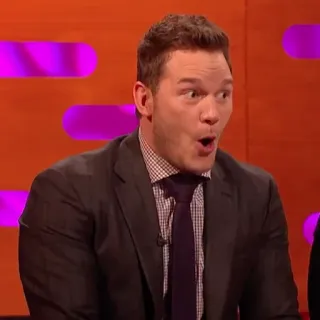 🐁 a00f738f Chris Pratt attore, celebrità, sorpreso, reazione, uomo, ritratto whatsapp sticker