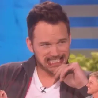 🐁 a76025f4 Chris Pratt Chris Pratt, attore, celebrità, faccia buffa, ritratto whatsapp sticker