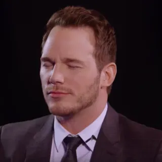 🐁 c45ab659 Chris Pratt attore, celebrità, uomo, ritratto, abito, occhi chiusi whatsapp sticker