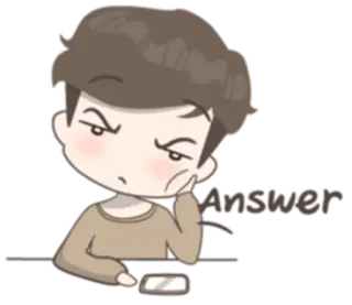 🤨 05fdd9ec Answer cartoon, answer, thinking, question, pondering telegram sticker