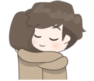 💑 0d272da3 hug, love, affection, friendship, cute, chibi, cartoon telegram sticker