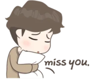 😔 2310b298 I miss you cartoon, sad, miss you, love, relationship, lonely telegram sticker