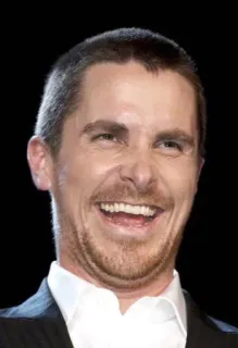 😂 20f0bad8 Christian Bale actor, famoso, hombre, sonrisa, cara telegram sticker